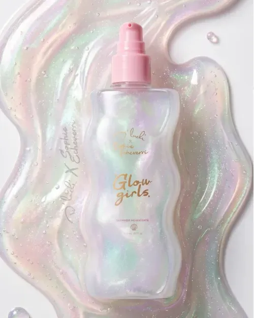 Body Shimmer Glow Girls D'Luchi x Sophie Echeverri | Hidratante Nacarado Destellos Multicolores y Ácido Hialurónico